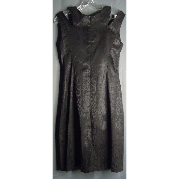 Connected Apparel Sheath Dress Neck Cutouts Embossed Size 6 Black - Picture 7 of 9